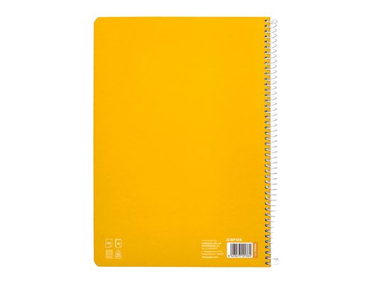 Cuaderno espiral liderpapel A4 pautaguia tapa dura 80h 90 gr cuadro pautado 4mm color amarillo