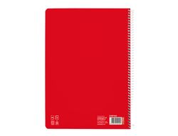 Cuaderno espiral liderpapel A4 pautaguia tapa dura 80h 90 gr cuadro pautado 4mm color rojo