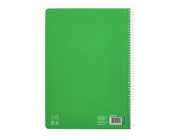 Cuaderno espiral liderpapel A4 pautaguia tapa dura 80h 90 gr cuadro pautado 4mm color verde