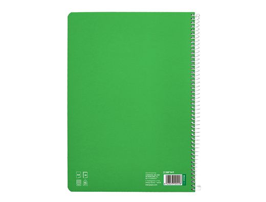 Cuaderno espiral liderpapel A4 pautaguia tapa dura 80h 90 gr cuadro pautado 4mm color verde