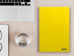 Cuaderno espiral liderpapel A4 smart tapa blanda 80h 75gr pauta 2,5mm con margen color amarillo