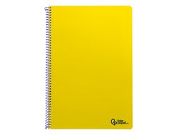 Cuaderno espiral liderpapel A4 smart tapa blanda 80h 75gr pauta 2,5mm con margen color amarillo