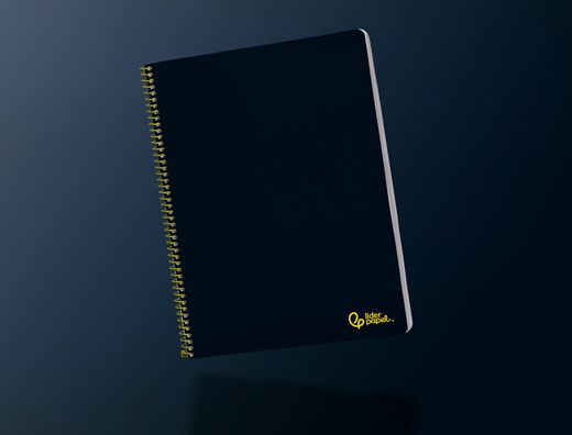 Cuaderno espiral liderpapel A4 smart tapa blanda 80h 75gr pauta 2,5mm con margen color negro