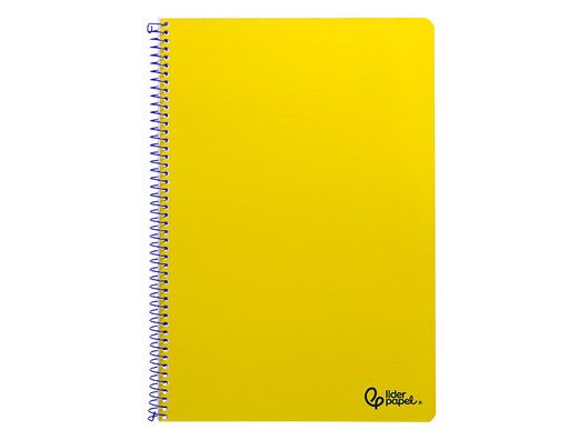 Cuaderno espiral liderpapel A4 smart tapa blanda 80h 75gr pauta 3,5mm con margen color amarillo
