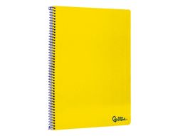 Cuaderno espiral liderpapel A4 smart tapa blanda 80h 75gr pauta 3,5mm con margen color amarillo