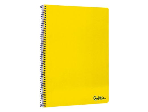 Cuaderno espiral liderpapel A4 smart tapa blanda 80h 75gr pauta 3,5mm con margen color amarillo