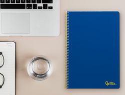 Cuaderno espiral liderpapel A4 smart tapa blanda 80h 75gr pauta 3,5mm con margen color azul oscuro