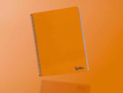 Cuaderno espiral liderpapel A4 smart tapa blanda 80h 75gr pauta 3,5mm con margen color naranja