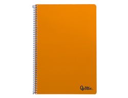 Cuaderno espiral liderpapel A4 smart tapa blanda 80h 75gr pauta 3,5mm con margen color naranja