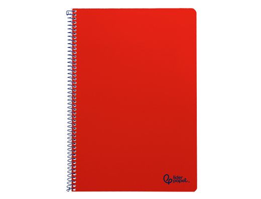 Cuaderno espiral liderpapel A4 smart tapa blanda 80h 75gr pauta 3,5mm con margen color rojo