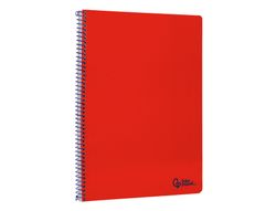 Cuaderno espiral liderpapel A4 smart tapa blanda 80h 75gr pauta 3,5mm con margen color rojo