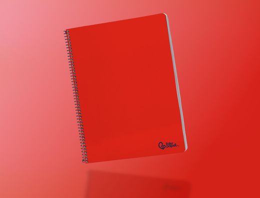 Cuaderno espiral liderpapel A4 smart tapa blanda 80h 75gr pauta 3,5mm con margen color rojo