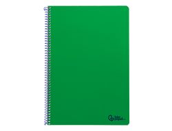 Cuaderno espiral liderpapel A4 smart tapa blanda 80h 75gr pauta 3,5mm con margen color verde