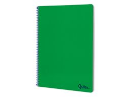 Cuaderno espiral liderpapel A4 smart tapa blanda 80h 75gr pauta 3,5mm con margen color verde