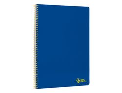 Cuaderno espiral liderpapel A4 smart tapa blanda 80h 75gr rayado horizontal con margen color azul oscuro
