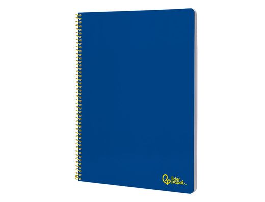 Cuaderno espiral liderpapel A4 smart tapa blanda 80h 75gr rayado horizontal con margen color azul oscuro
