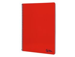 Cuaderno espiral liderpapel A4 smart tapa blanda 80h 75gr rayado horizontal con margen color rojo