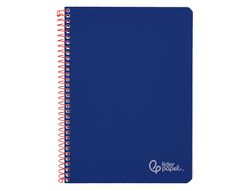 Cuaderno espiral liderpapel A4 witty tapa dura 80h 90gr pauta 2,5mm con margen color azul oscuro