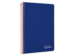 Cuaderno espiral liderpapel A4 witty tapa dura 80h 90gr pauta 2,5mm con margen color azul oscuro