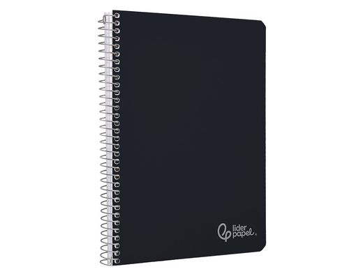 Cuaderno espiral liderpapel A4 witty tapa dura 80h 90gr pauta 2,5mm con margen color negro