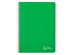 Cuaderno espiral liderpapel A4 witty tapa dura 80h 90gr pauta 2,5mm con margen color verde