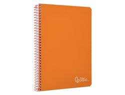Cuaderno espiral liderpapel A4 witty tapa dura 80h 90gr pauta 3,5mm con margen color naranja