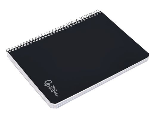 Cuaderno espiral liderpapel A4 witty tapa dura 80h 90gr pauta 3,5mm con margen color negro