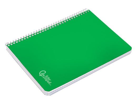 Cuaderno espiral liderpapel A4 witty tapa dura 80h 90gr pauta 3,5mm con margen color verde