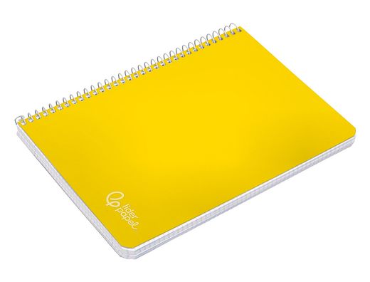 Cuaderno espiral liderpapel A4 witty tapa dura 80h 90gr rayado horizontal con margen color amarillo