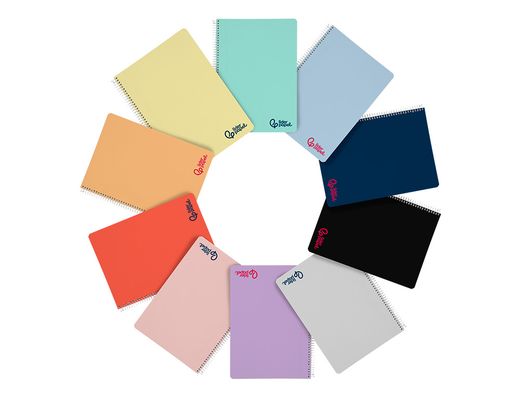 Cuaderno espiral liderpapel a4 wonder tapa plastico 80h 90 gr liso colores surtidos