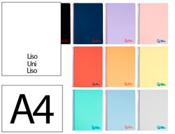Cuaderno espiral liderpapel a4 wonder tapa plastico 80h 90 gr liso colores surtidos