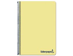 Cuaderno espiral liderpapel a4 wonder tapa plastico 80h 90gr cuadro 4mm con margen color amarillo