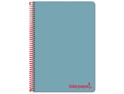 Cuaderno espiral liderpapel a4 wonder tapa plastico 80h 90gr cuadro 4mm con margen color azul