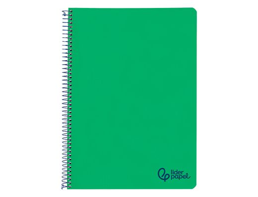 Cuaderno espiral liderpapel A4 wonder tapa plastico 80h 90gr cuadro 4mm con margen color verde oscuro