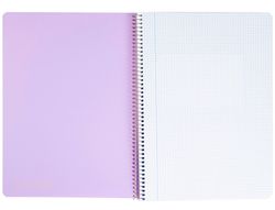 Cuaderno espiral liderpapel A4 wonder tapa plastico 80h 90gr cuadro 4mm con margen colores surtidos