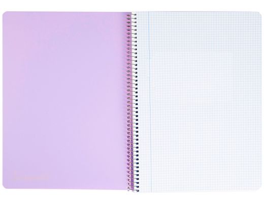 Cuaderno espiral liderpapel A4 wonder tapa plastico 80h 90gr cuadro 4mm con margen colores surtidos