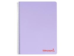 Cuaderno espiral liderpapel A4 wonder tapa plastico 80h 90gr cuadro 4mm con margen colores surtidos
