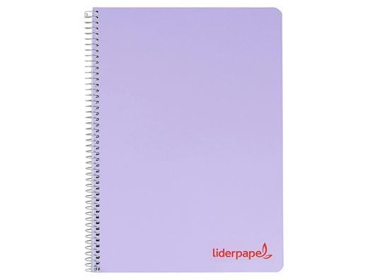 Cuaderno espiral liderpapel A4 wonder tapa plastico 80h 90gr cuadro 4mm con margen colores surtidos