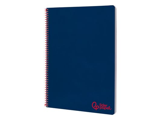 Cuaderno espiral liderpapel A4 wonder tapa plastico 80h 90gr pauta ancha 3,5mm con margen color azul marino