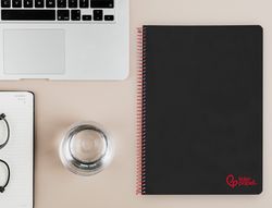 Cuaderno espiral liderpapel A4 wonder tapa plastico 80h 90gr pauta ancha 3,5mm con margen color negro