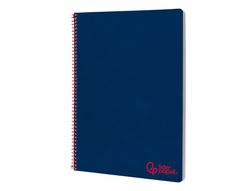 Cuaderno espiral liderpapel A4 wonder tapa plastico 80h 90gr pauta estrecha 2,5mm con margen color azul marino