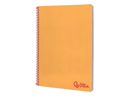 Cuaderno espiral liderpapel A4 wonder tapa plastico 80h 90gr pauta estrecha 2,5mm con margen color naranja