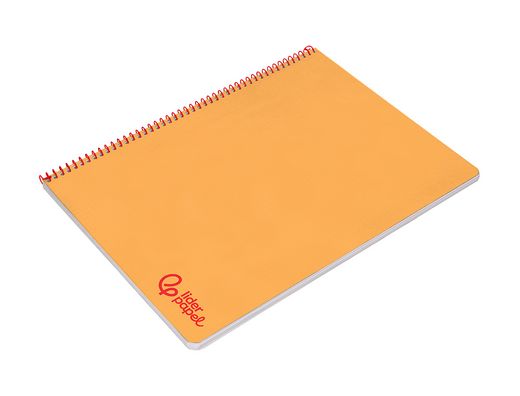 Cuaderno espiral liderpapel A4 wonder tapa plastico 80h 90gr pauta estrecha 2,5mm con margen color naranja