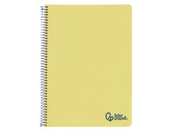 Cuaderno espiral liderpapel A4 wonder tapa plastico 80h 90gr rayado horizontal con margen color amarillo