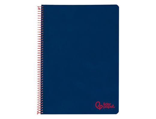 Cuaderno espiral liderpapel A4 wonder tapa plastico 80h 90gr rayado horizontal con margen color azul marino