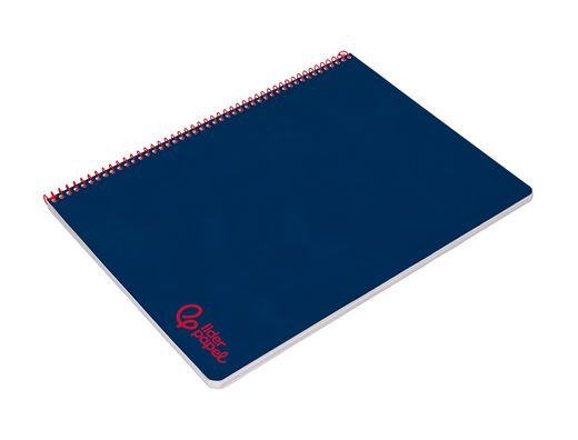 Cuaderno espiral liderpapel A4 wonder tapa plastico 80h 90gr rayado horizontal con margen color azul marino