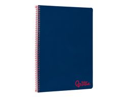 Cuaderno espiral liderpapel A4 wonder tapa plastico 80h 90gr rayado horizontal con margen color azul marino