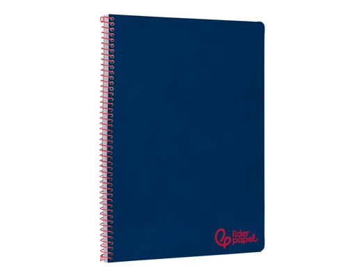 Cuaderno espiral liderpapel A4 wonder tapa plastico 80h 90gr rayado horizontal con margen color azul marino