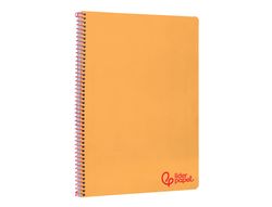 Cuaderno espiral liderpapel A4 wonder tapa plastico 80h 90gr rayado horizontal con margen color naranja