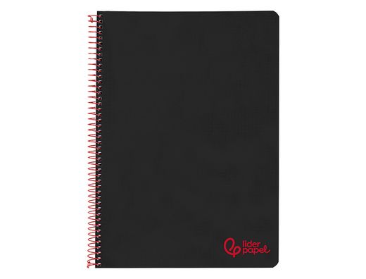 Cuaderno espiral liderpapel A4 wonder tapa plastico 80h 90gr rayado horizontal con margen color negro